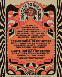 The flyer for Austin Psych Festival 2024